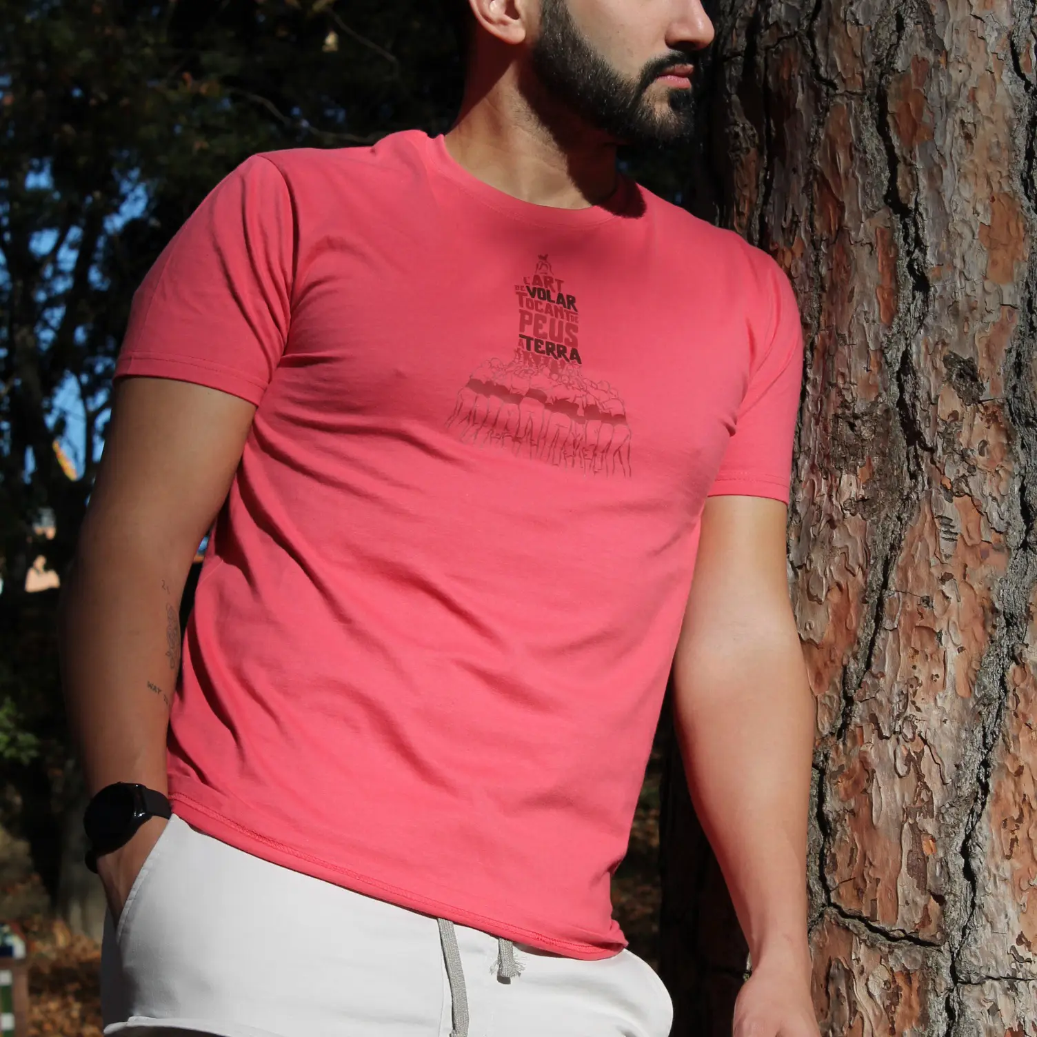 Samarreta Castellers: l'Art de Volar (vermella Unisex)